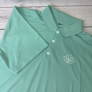 Nike Dri-FIT Micro Pique 2.0 Polo Shirt XL Mint Green Performance New Lotus READ